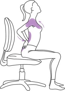 Étirement des lombaires en position assise pour soulager les douleurs du bas du dos